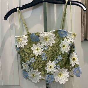 Vici Green Floral Lace floral set